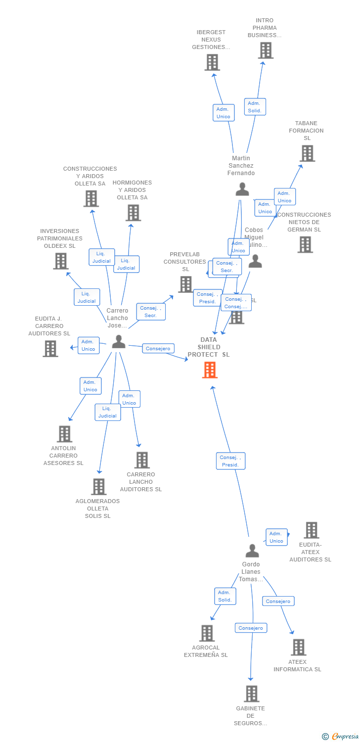 Vinculaciones societarias de DATA SHIELD PROTECT SL