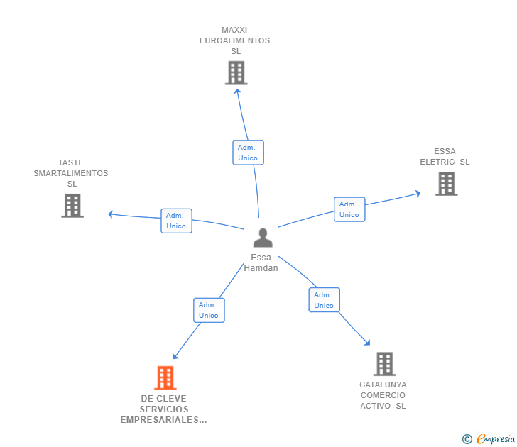 Vinculaciones societarias de DE CLEVE SERVICIOS EMPRESARIALES SL