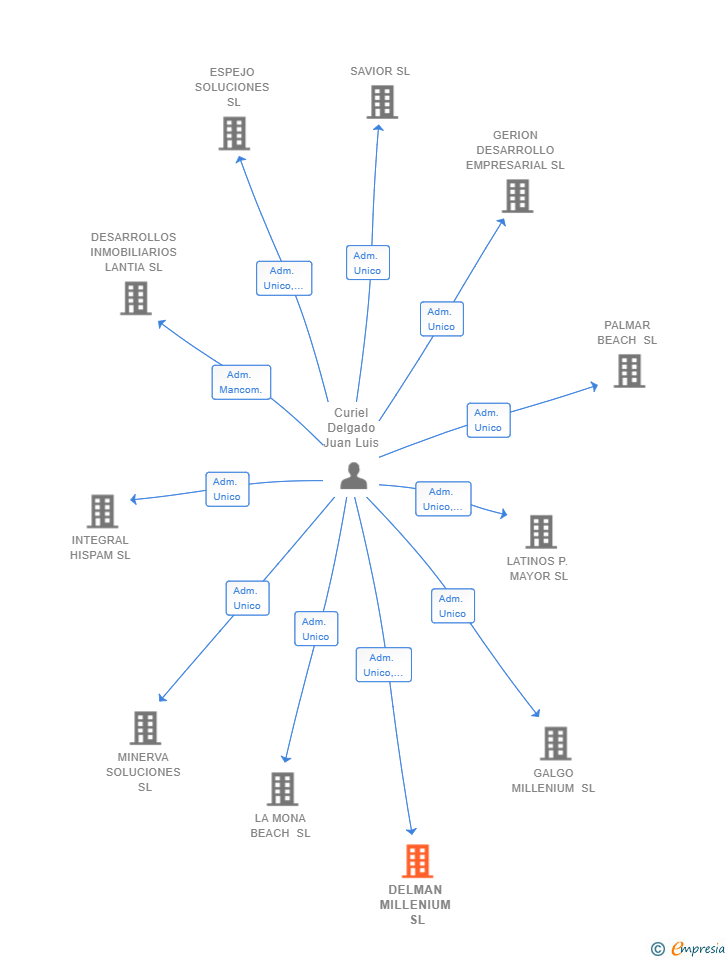 Vinculaciones societarias de DELMAN MILLENIUM SL