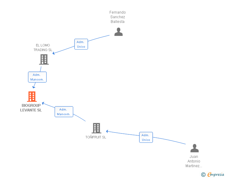 Vinculaciones societarias de BIOGROUP LEVANTE SL
