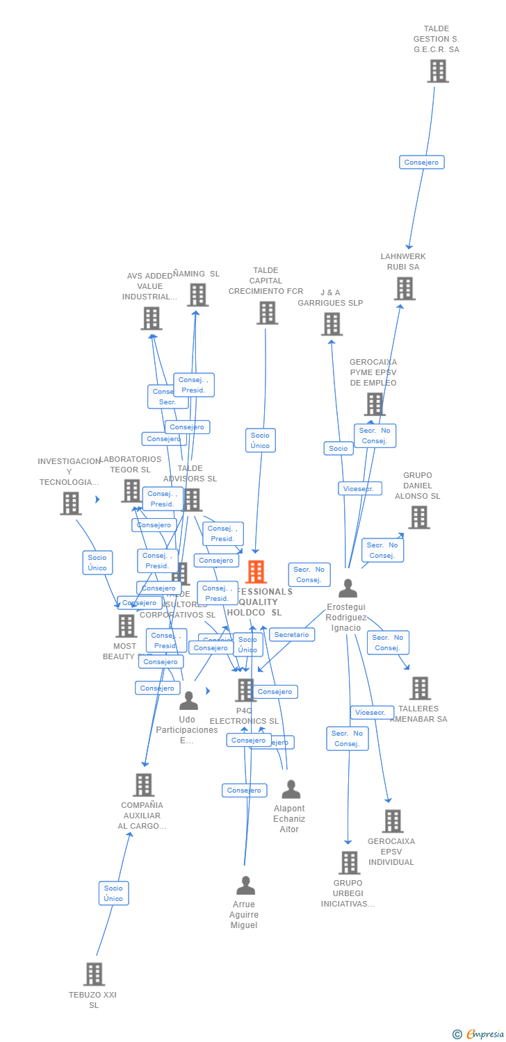 Vinculaciones societarias de P4Q TECHNOLOGIES SL