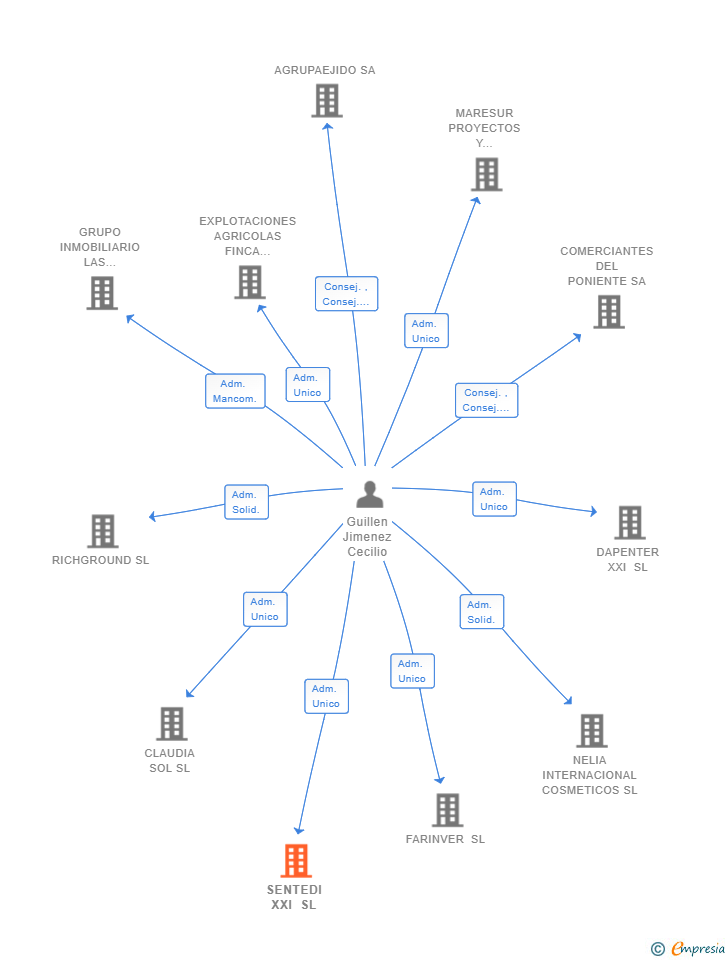 Vinculaciones societarias de SENTEDI XXI SL