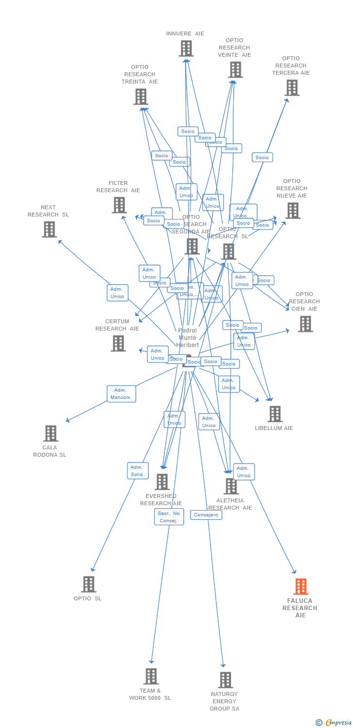 Vinculaciones societarias de FALUCA RESEARCH AIE