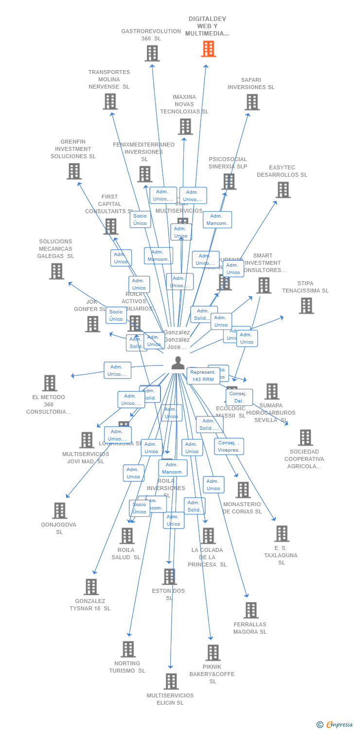 Vinculaciones societarias de DIGITALDEV WEB Y MULTIMEDIA SL