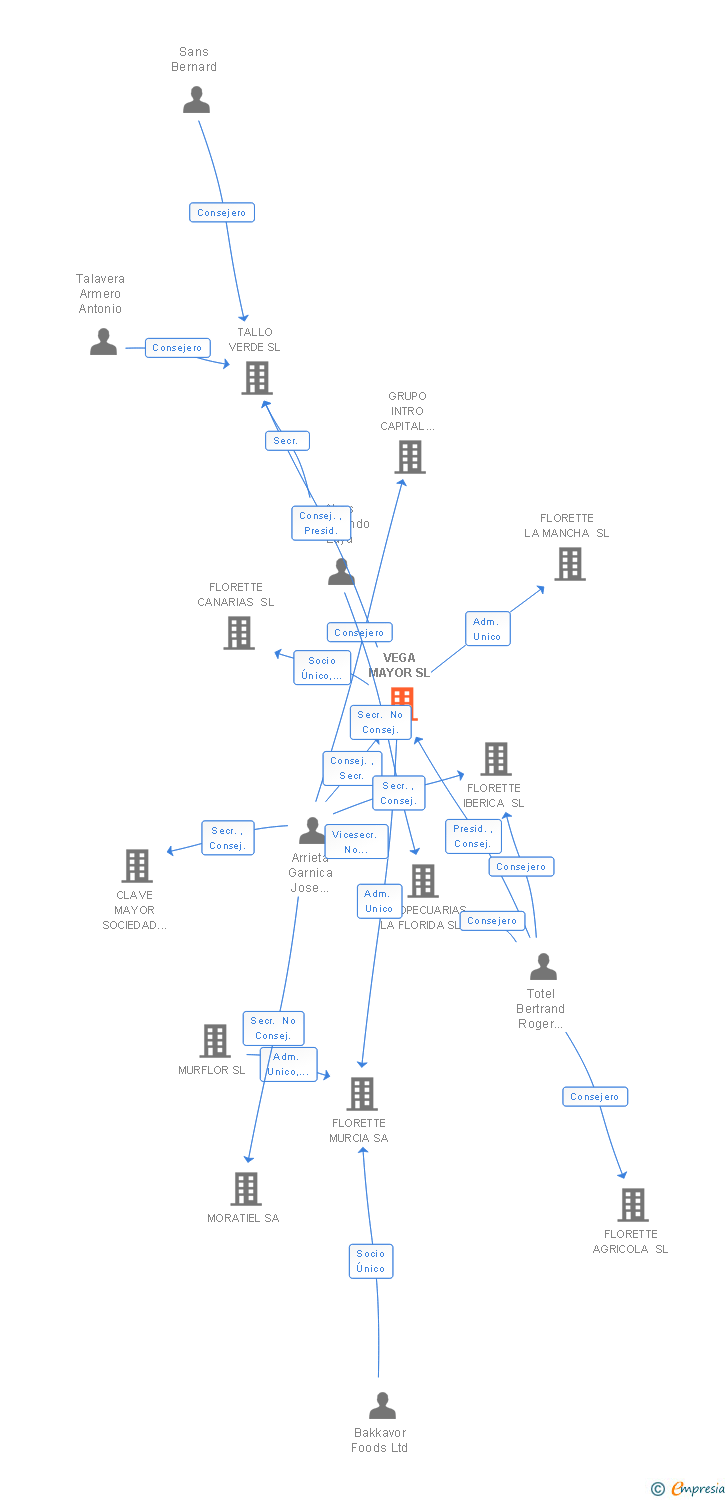 Vinculaciones societarias de VEGA MAYOR SL