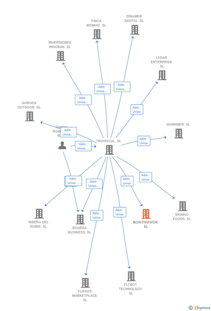 Vinculaciones societarias de NORTHVIVOR SL