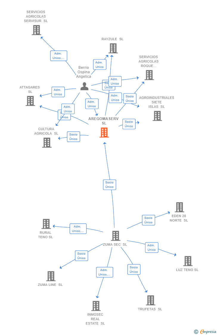 Vinculaciones societarias de AREGOMASERV SL