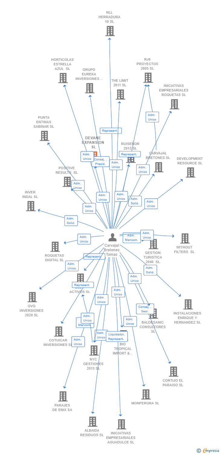 Vinculaciones societarias de DEVANE EXPANSION SL