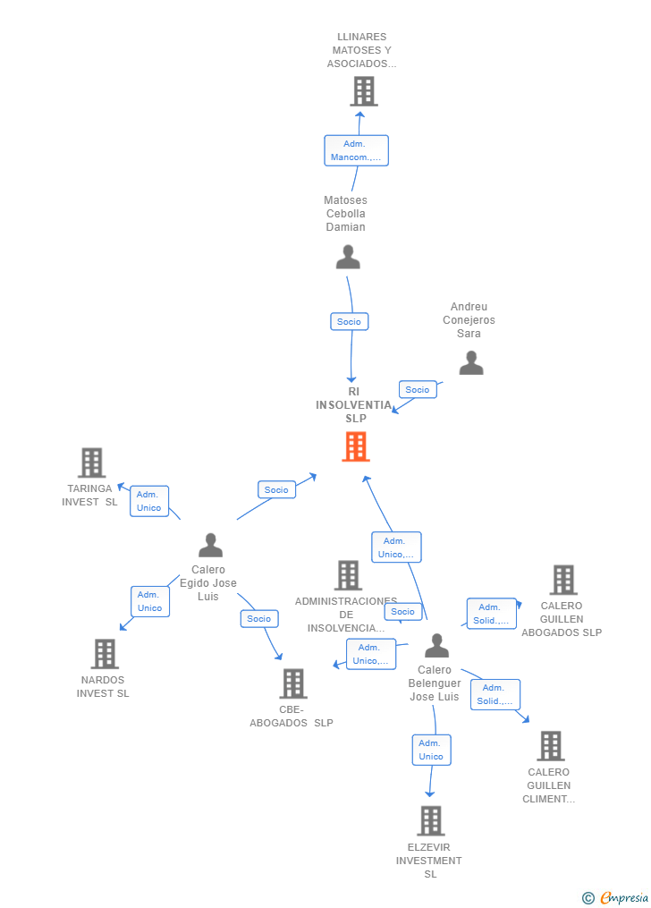 Vinculaciones societarias de RI INSOLVENTIA SLP