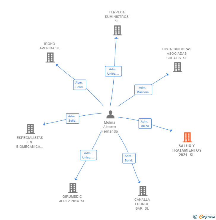 Vinculaciones societarias de SALUX Y TRATAMIENTOS 2021 SL