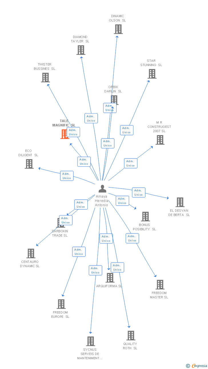Vinculaciones societarias de TALE MAGNIFIC SL
