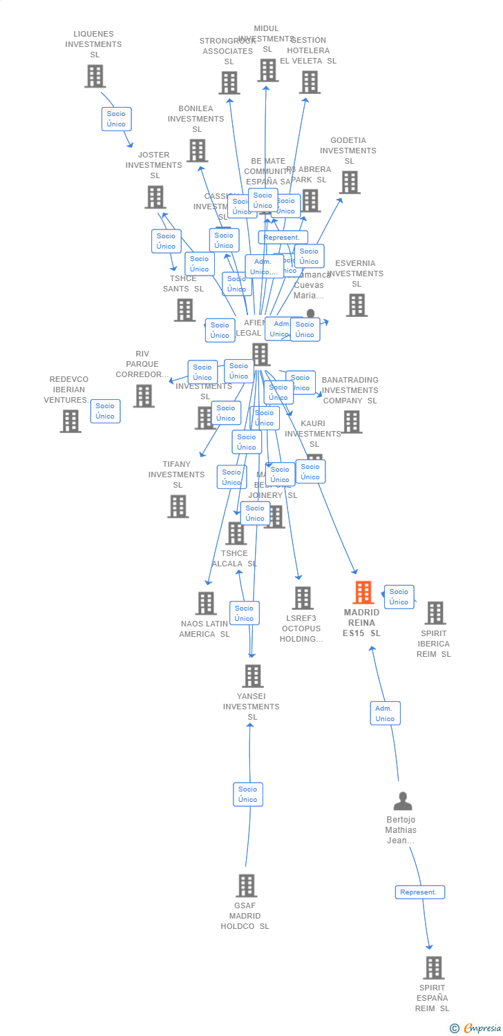 Vinculaciones societarias de MADRID REINA ES15 SL