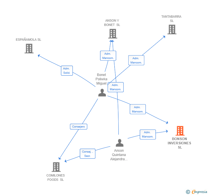 Vinculaciones societarias de BONSON INVERSIONES SL