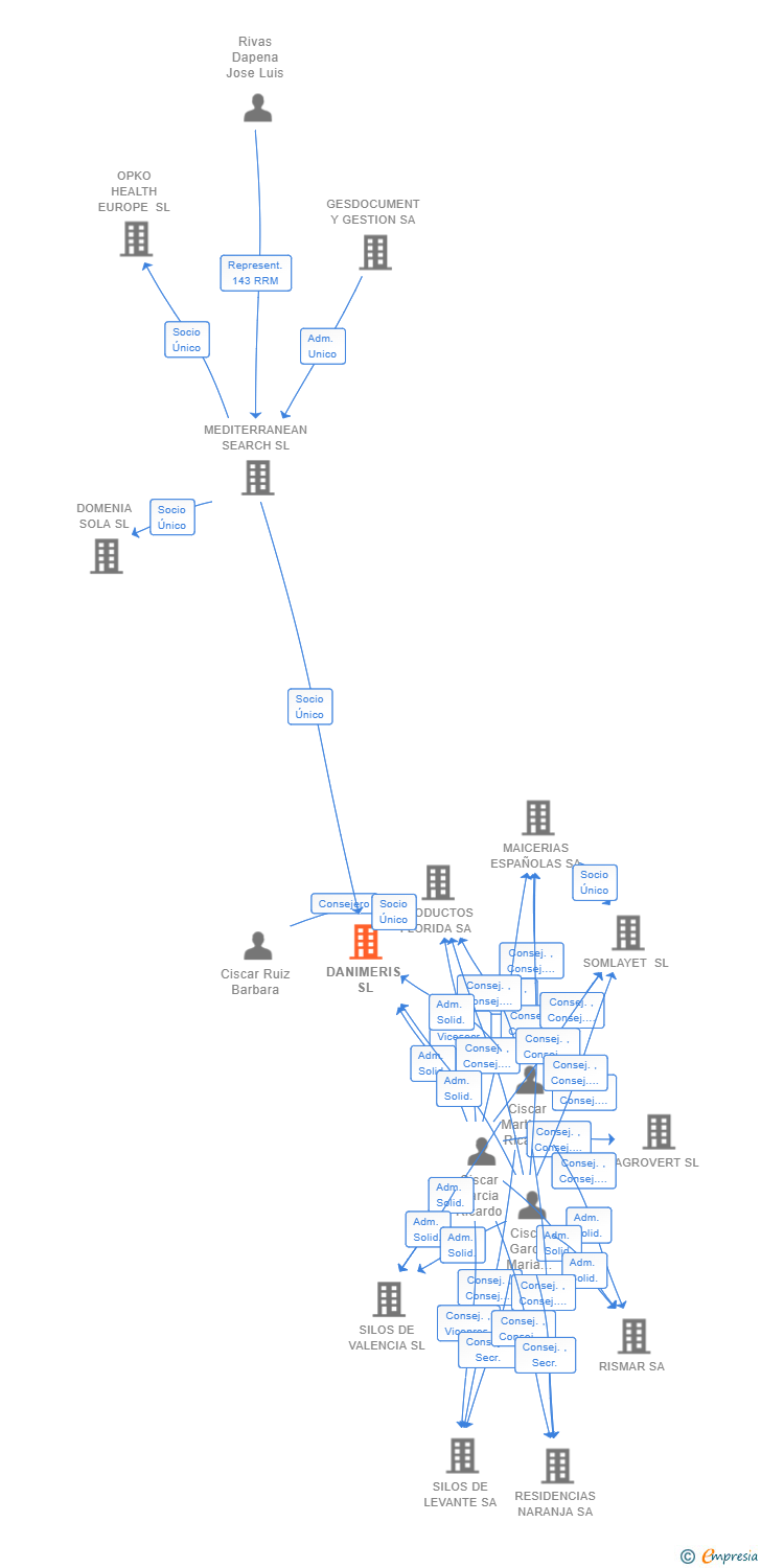 Vinculaciones societarias de DANIMERIS SL