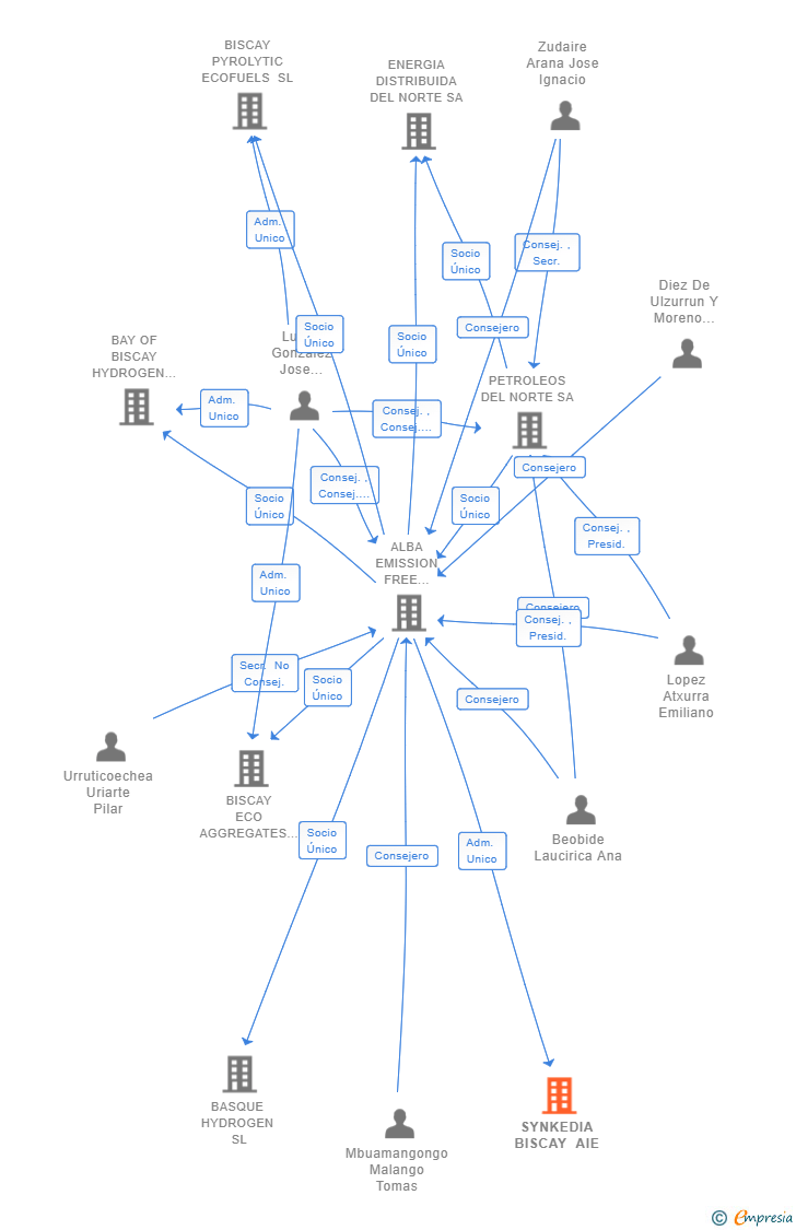 Vinculaciones societarias de SYNKEDIA BISCAY AIE
