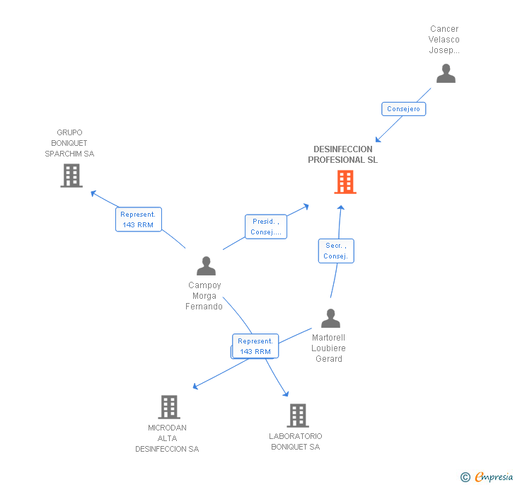 Vinculaciones societarias de DESINFECCION PROFESIONAL SL
