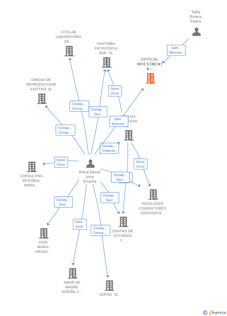 Vinculaciones societarias de OPTICAL INVESTMENT & DEVELOPMENTS SL