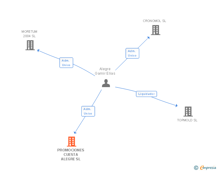 Vinculaciones societarias de PROMOCIONES CUESTA ALEGRE SL