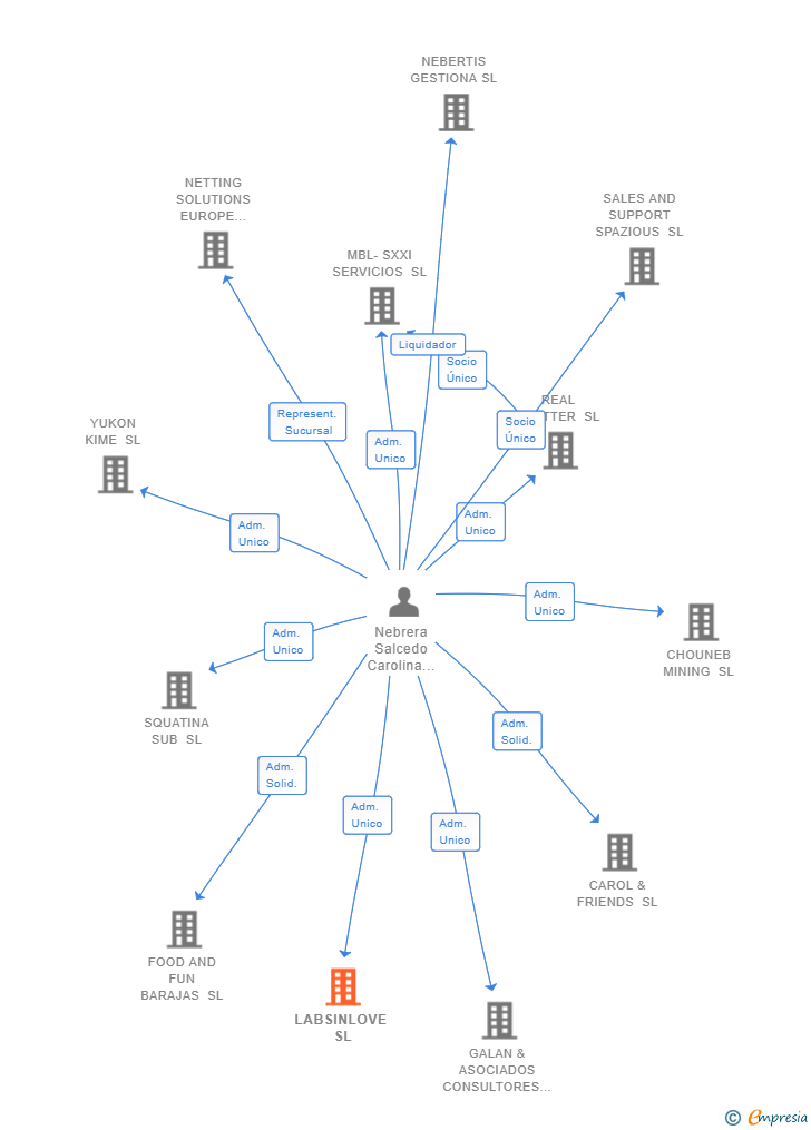 Vinculaciones societarias de LABSINLOVE SL
