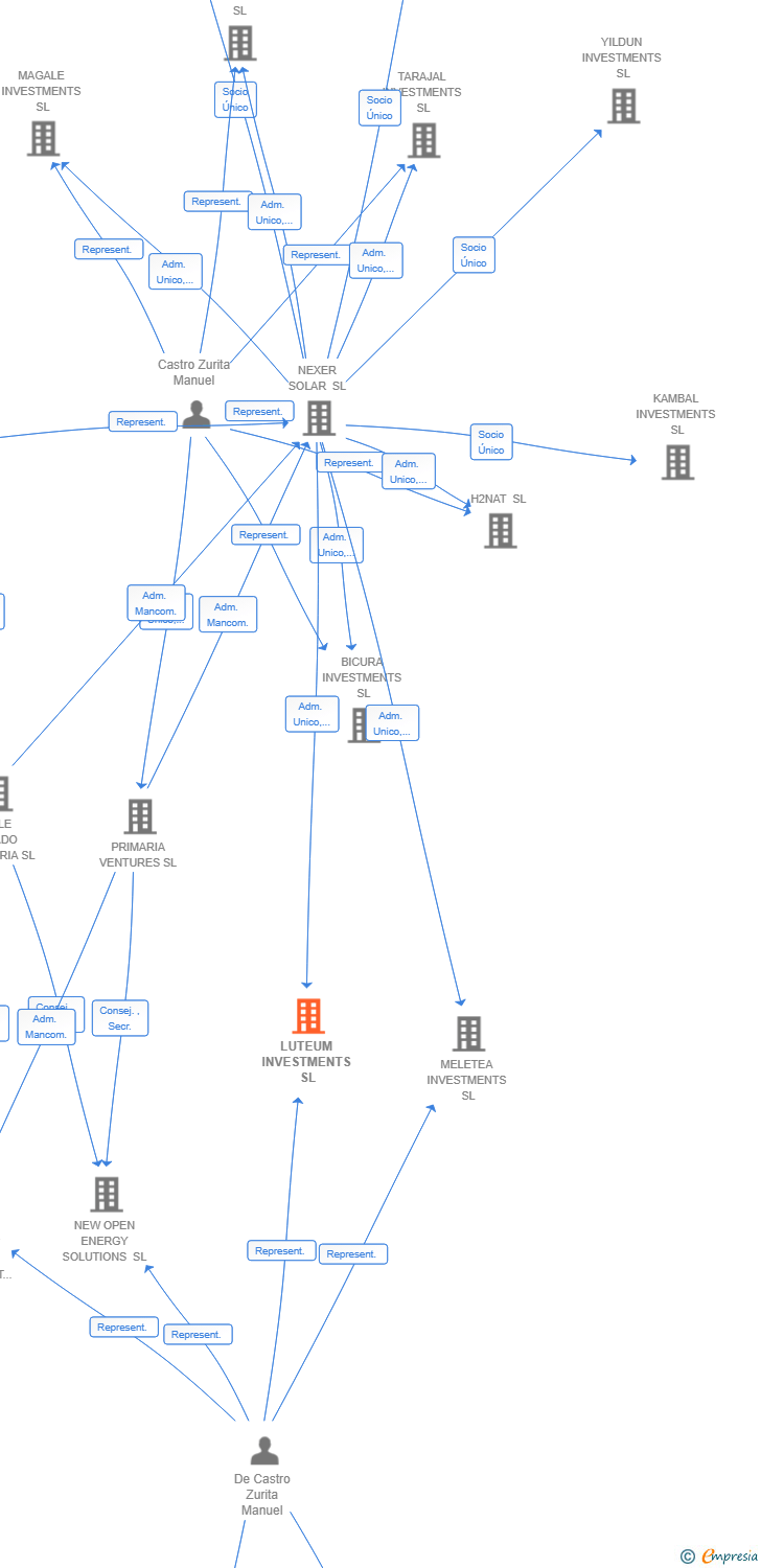 Vinculaciones societarias de LUTEUM INVESTMENTS SL