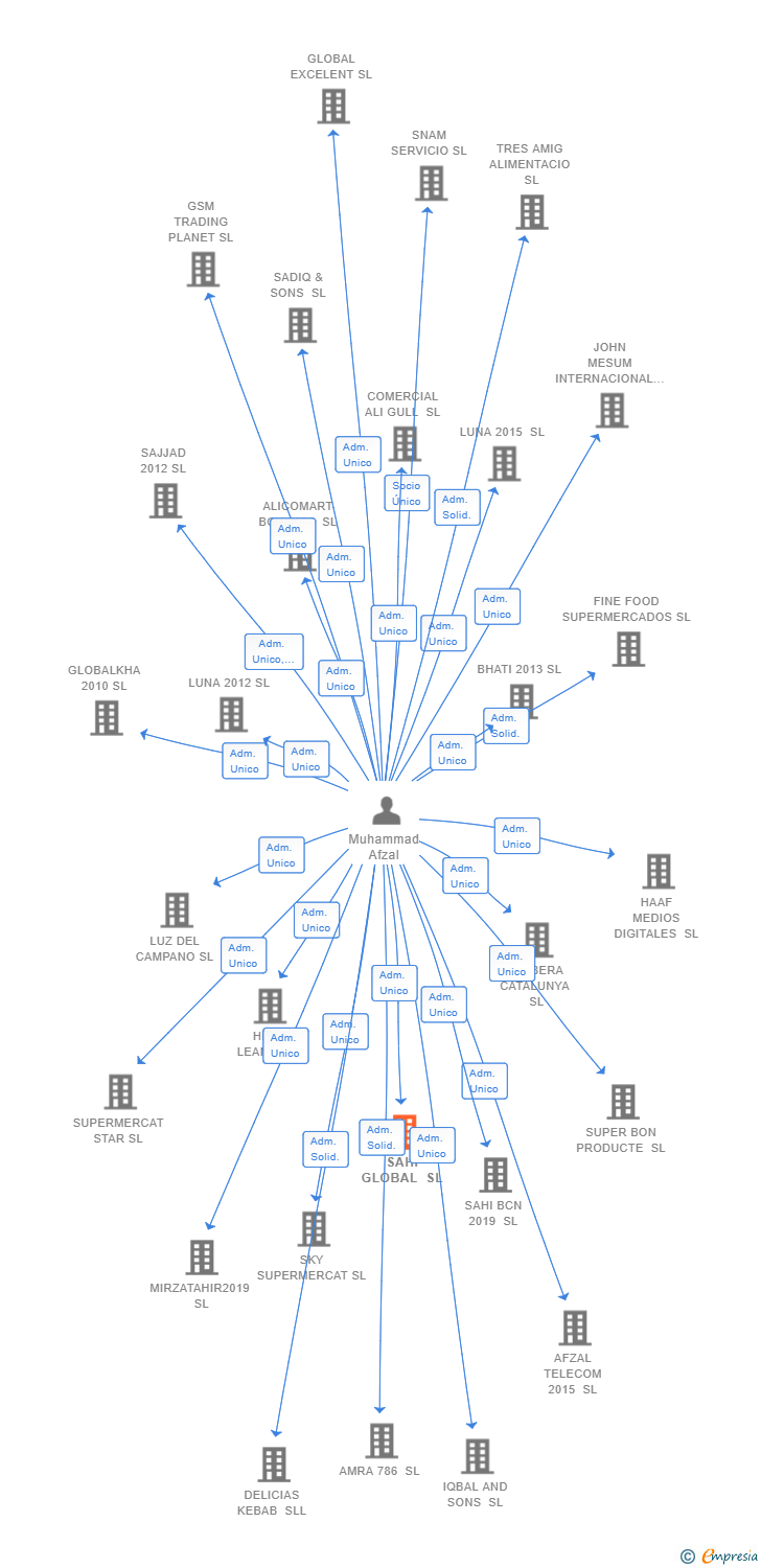 Vinculaciones societarias de SAHI GLOBAL SL