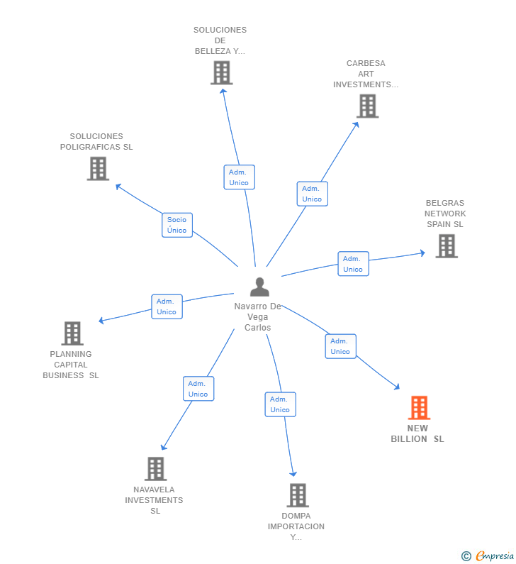 Vinculaciones societarias de NEW BILLION SL