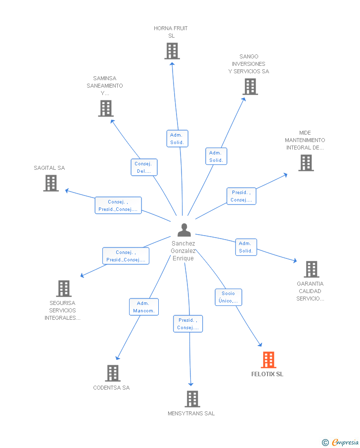 Vinculaciones societarias de FELOTIX SL