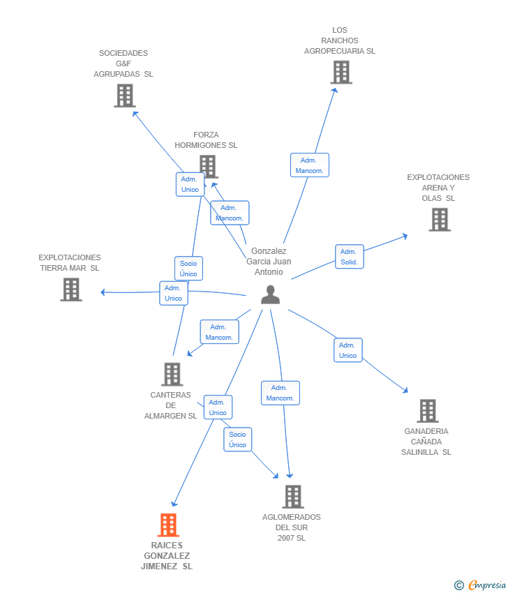 Vinculaciones societarias de RAICES GONZALEZ JIMENEZ SL