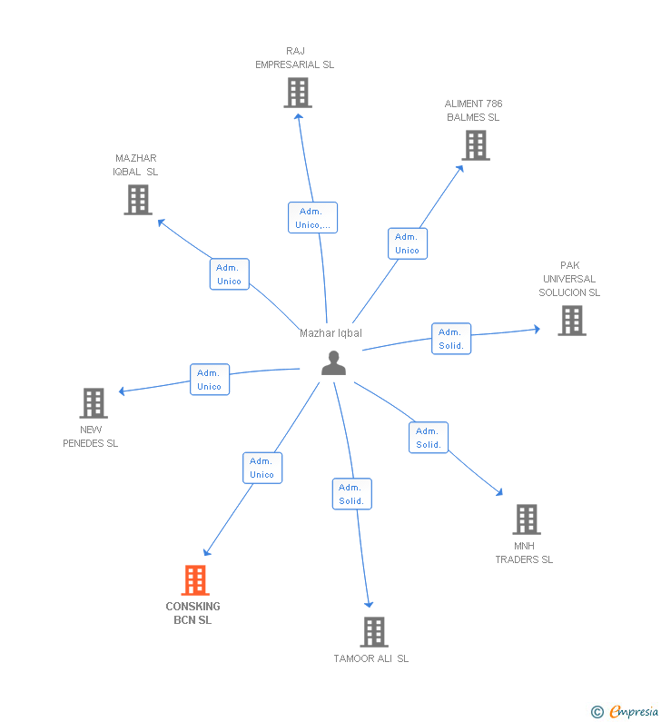 Vinculaciones societarias de CONSKING BCN SL