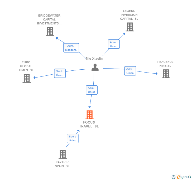 Vinculaciones societarias de FOCUS TRAVEL SL (EXTINGUIDA)