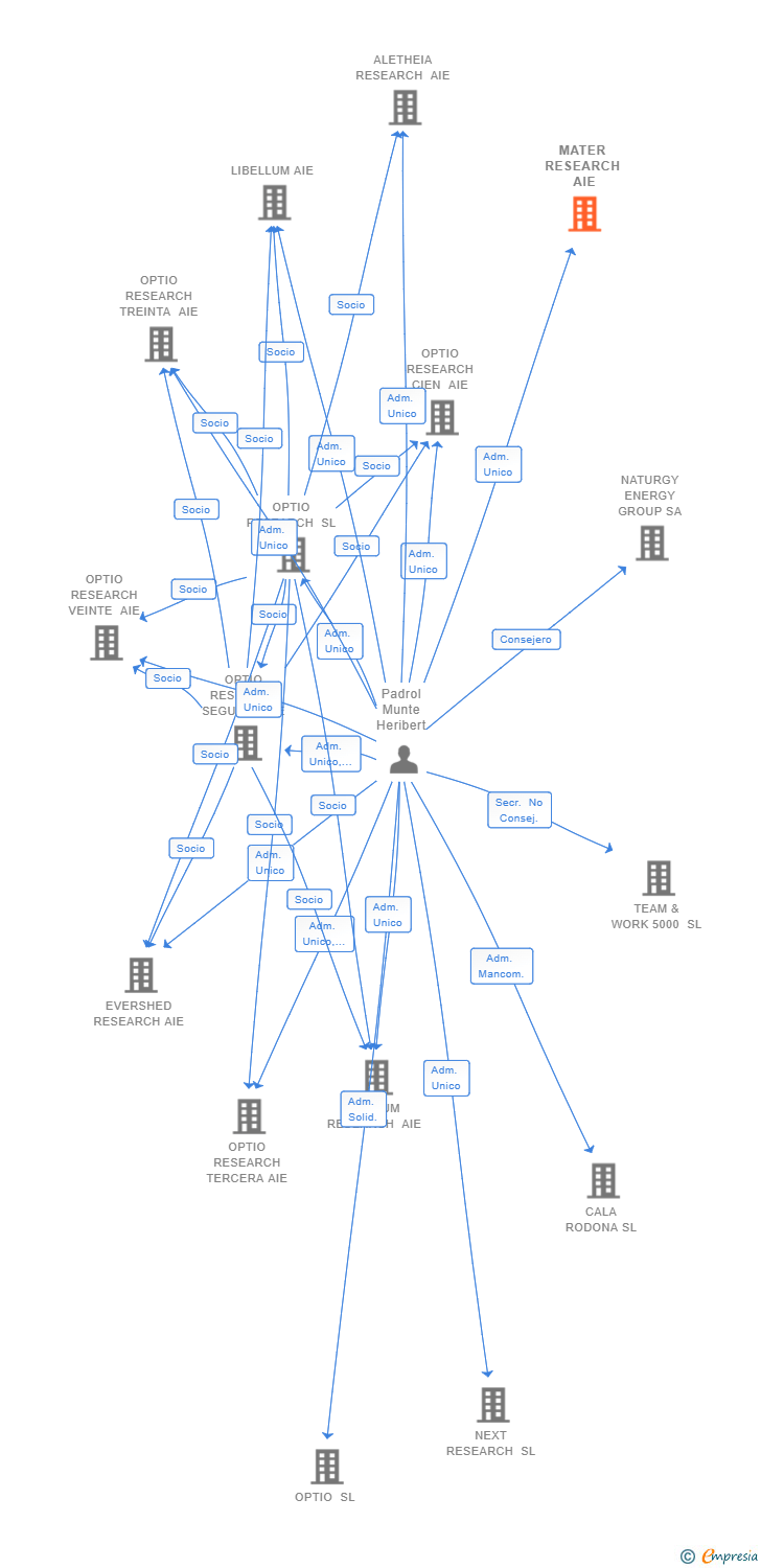 Vinculaciones societarias de MATER RESEARCH AIE