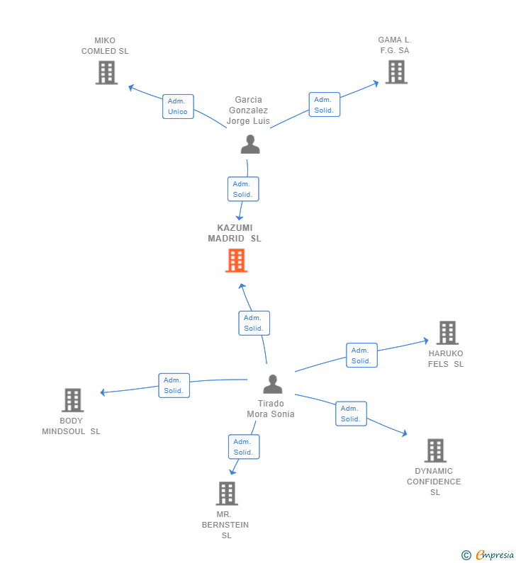 Vinculaciones societarias de KAZUMI MADRID SL