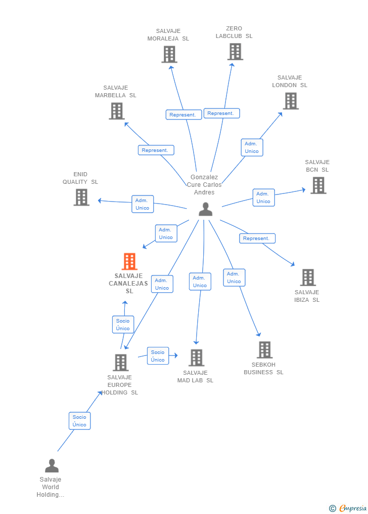 Vinculaciones societarias de SALVAJE CANALEJAS SL