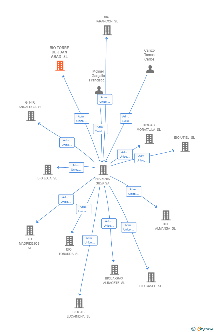 Vinculaciones societarias de BIO TORRE DE JUAN ABAD SL