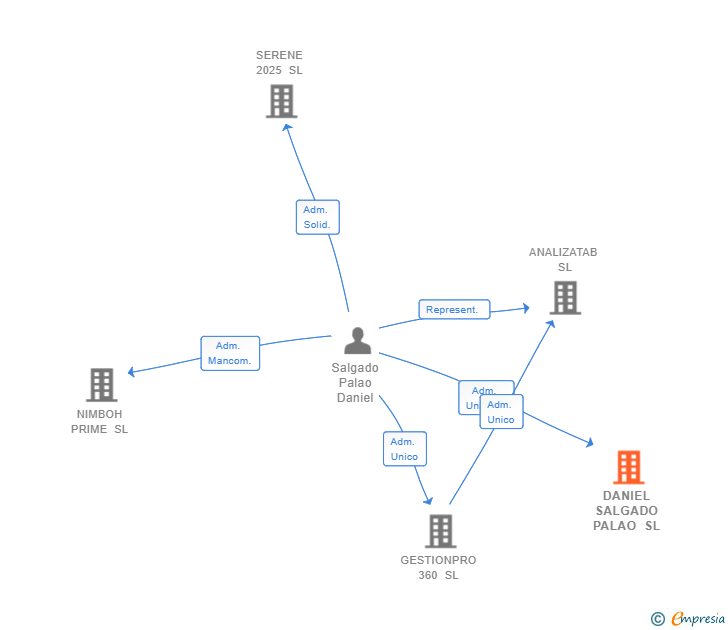 Vinculaciones societarias de DANIEL SALGADO PALAO SL