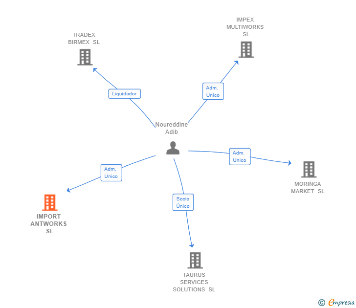 Vinculaciones societarias de IMPORT ANTWORKS SL