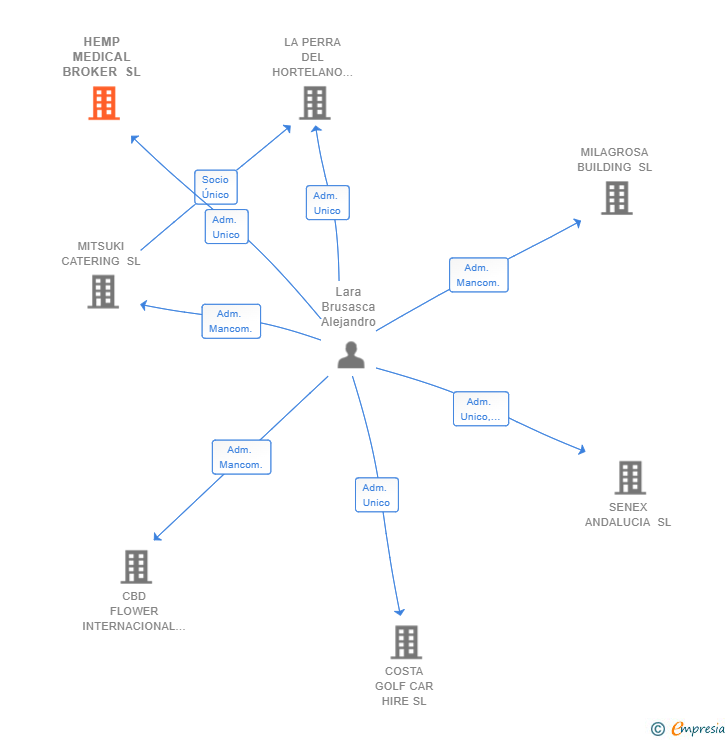 Vinculaciones societarias de HEMP MEDICAL BROKER SL