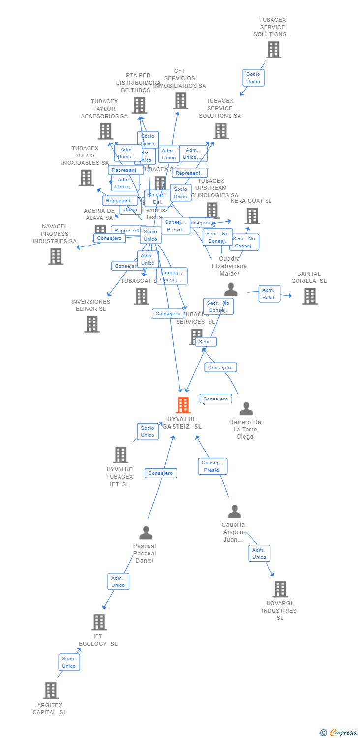 Vinculaciones societarias de HYVALUE GASTEIZ SL