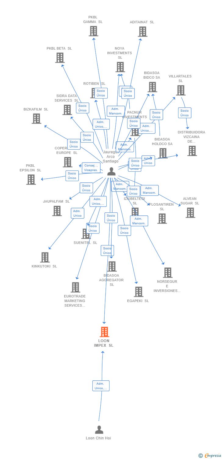Vinculaciones societarias de LOON IMPEX SL