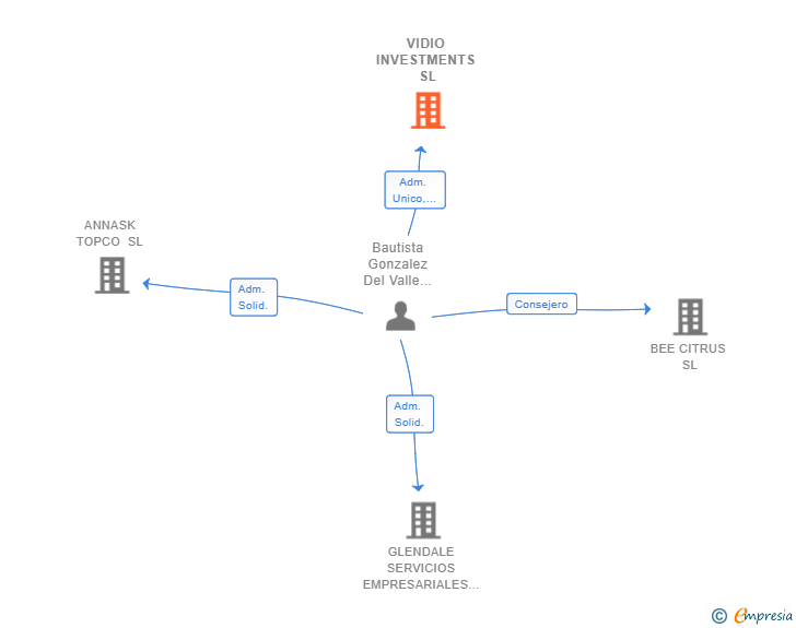 Vinculaciones societarias de VIDIO INVESTMENTS SL