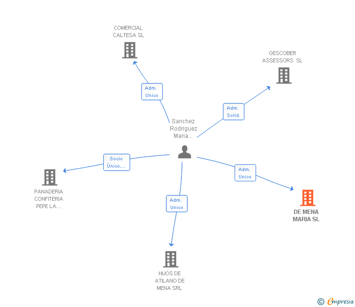 Vinculaciones societarias de DE MENA MARIA SL