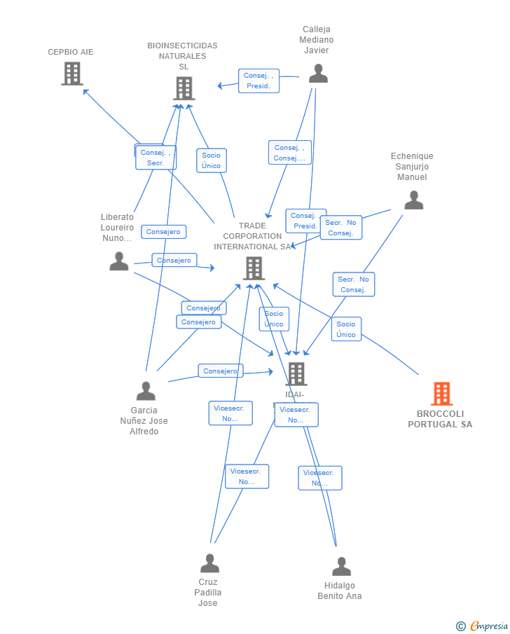Vinculaciones societarias de BROCCOLI PORTUGAL SA