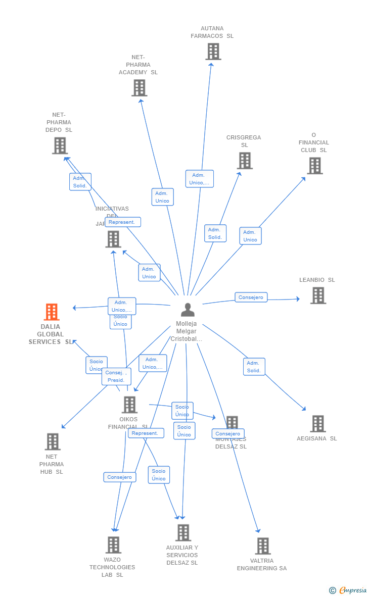 Vinculaciones societarias de DALIA GLOBAL SERVICES SL