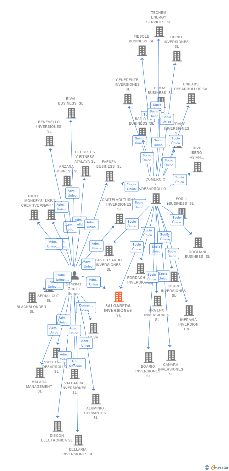 Vinculaciones societarias de SALGAREDA INVERSIONES SL