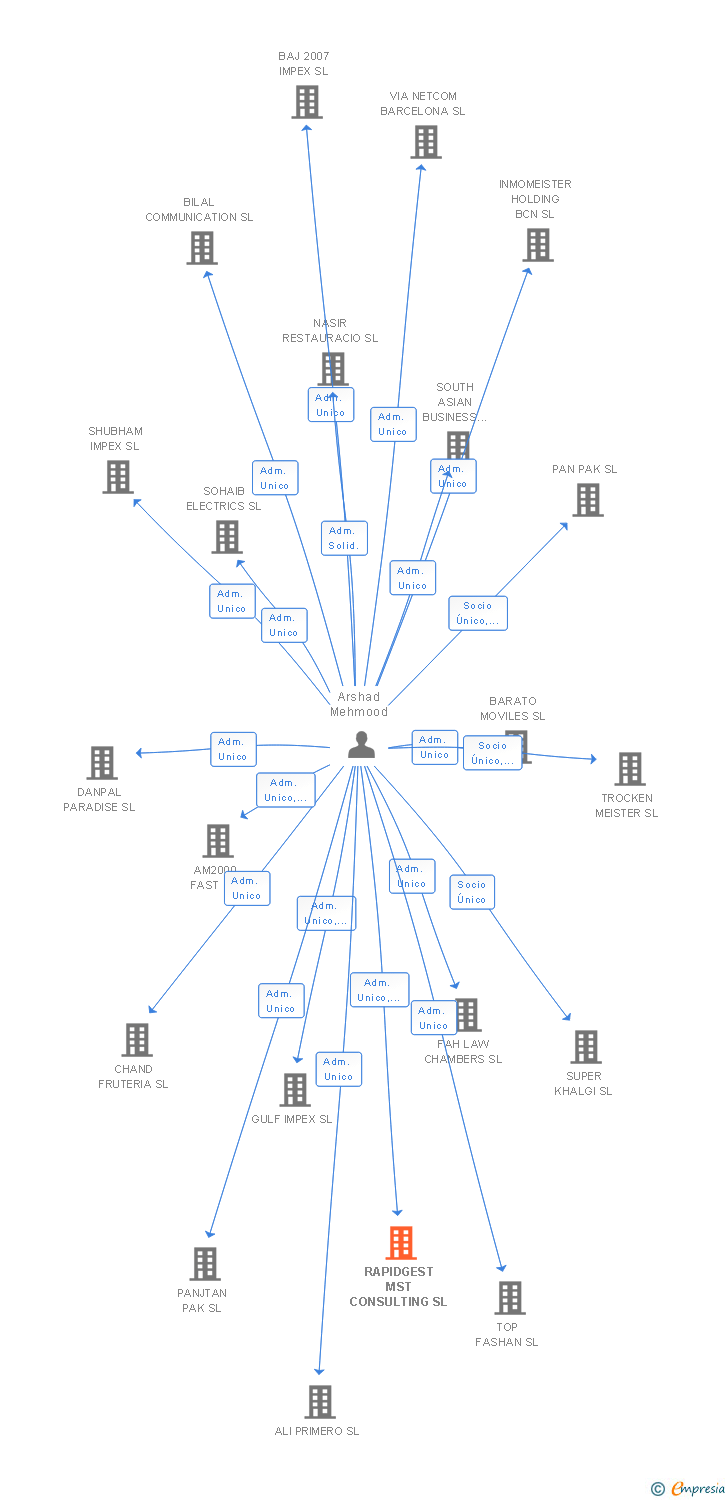 Vinculaciones societarias de RAPIDGEST MST CONSULTING SL