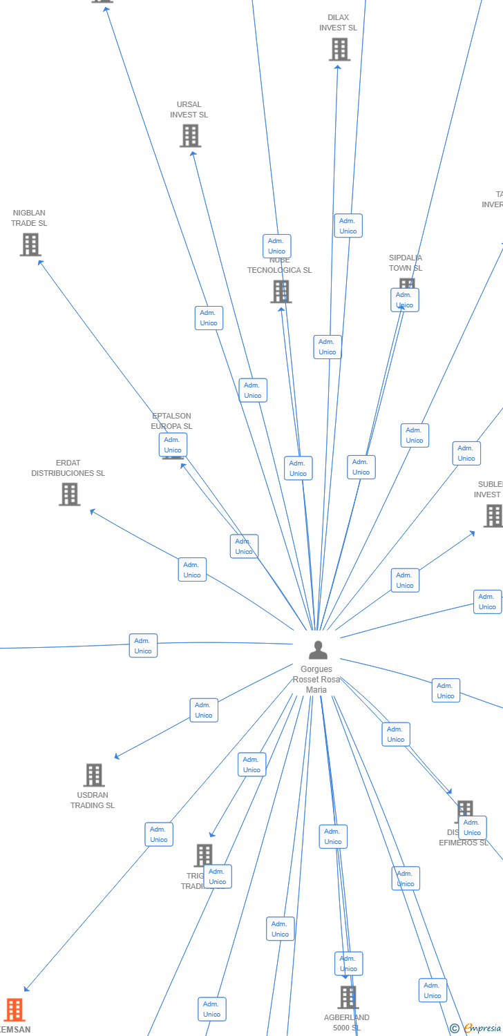 Vinculaciones societarias de XEMSAN TRADE SL