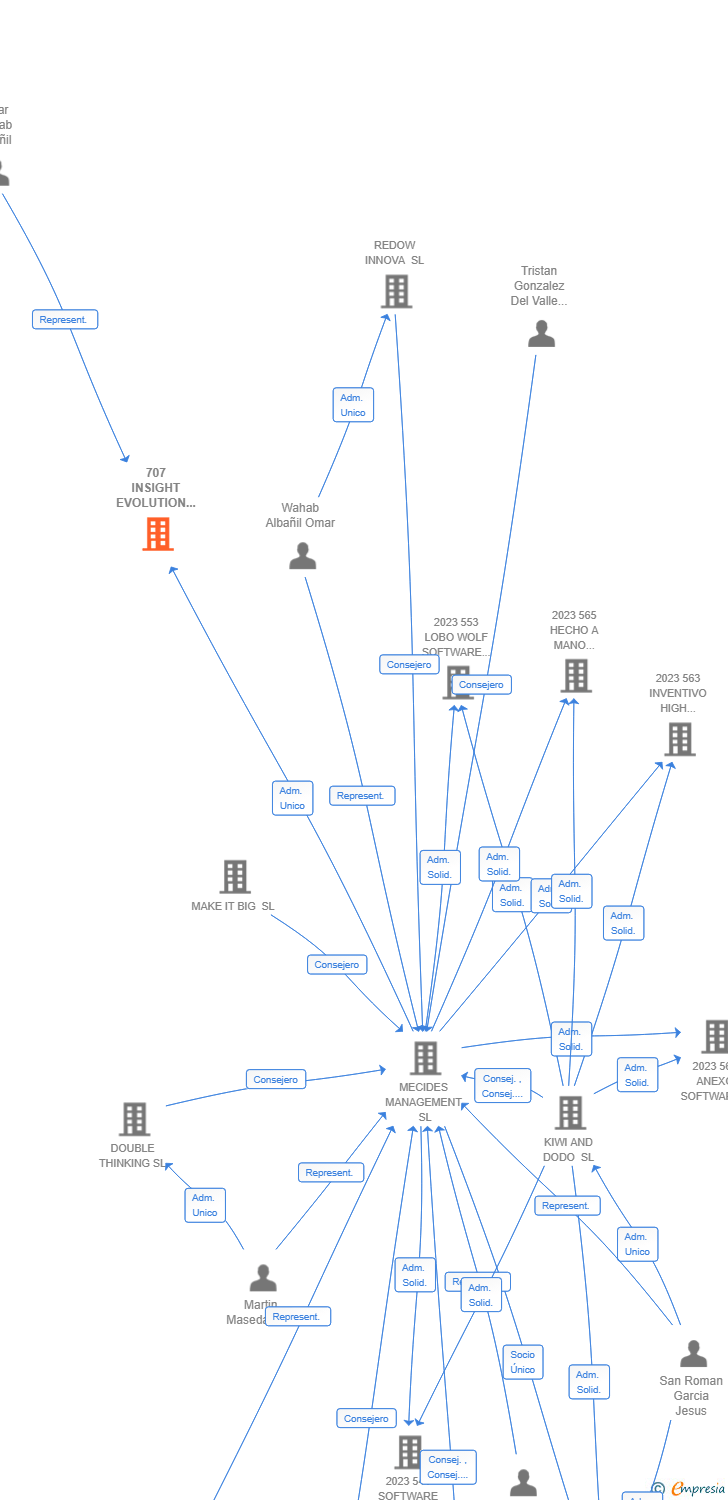 Vinculaciones societarias de 707 INSIGHT EVOLUTION DEVELOPMENT AIE