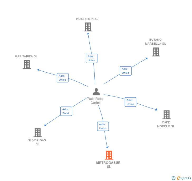 Vinculaciones societarias de METROGASUR SL