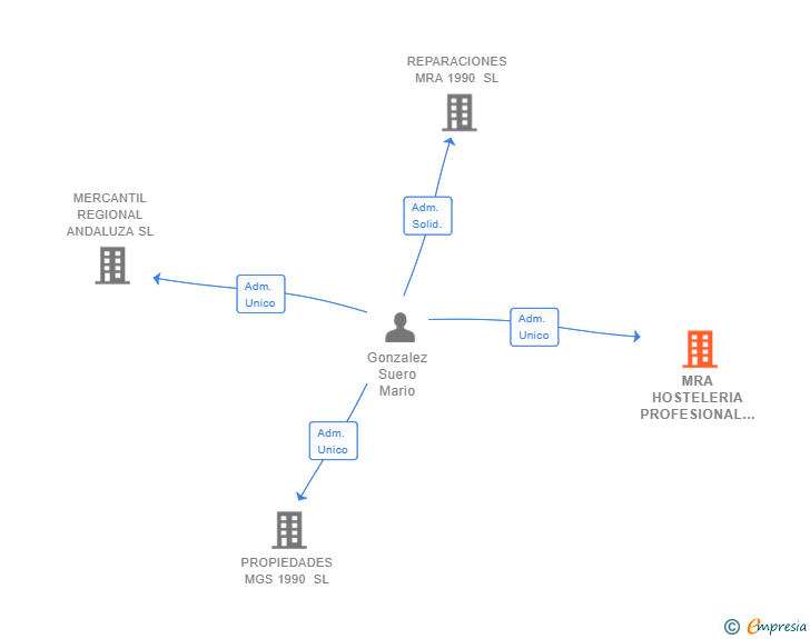 Vinculaciones societarias de MRA HOSTELERIA PROFESIONAL 2020 SL