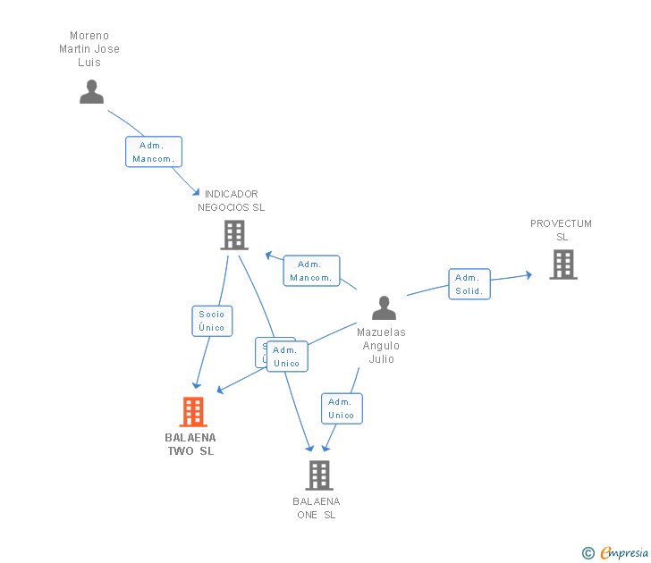 Vinculaciones societarias de BALAENA TWO SL